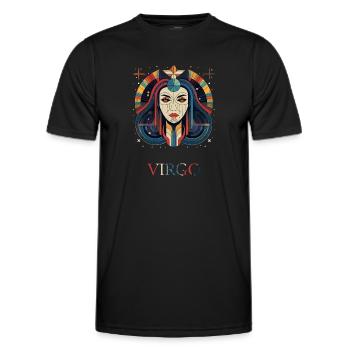 Virgo - Zodiac sign - Jungfrau Sternzeichen - Männer Funktions-T-Shirt - Schwarz - Vorne - AI Model Male 178 dark (178cm)