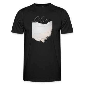 Ohio (United States) | real volleyball | Map Script - Men's Functional T-Shirt - black - Front - AI Model Male 178 dark (178cm)