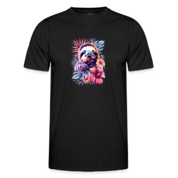 Colorful Sloth Baby - Men's Functional T-Shirt - black - Front - AI Model Male 178 dark (178cm)