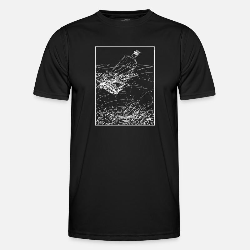 Flaschenpost - Männer Funktions-T-Shirt - Schwarz