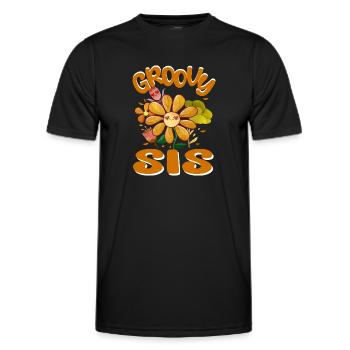 Groovy Sis Family Matching Vintage Family Outfit - Men's Functional T-Shirt - black - Front - AI Model Male 178 dark (178cm)