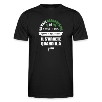 Un vrai naturopathe ne s'arrète pas t-shirt - T-shirt sport Homme - noir - Devant - AI Model Male 178 dark (178cm)