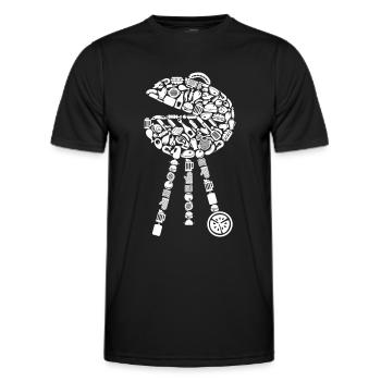 Grill BBQ Barbecue Grill Master Father Grilling - T-shirt sport Homme - noir - Devant - AI Model Male 178 dark (178cm)