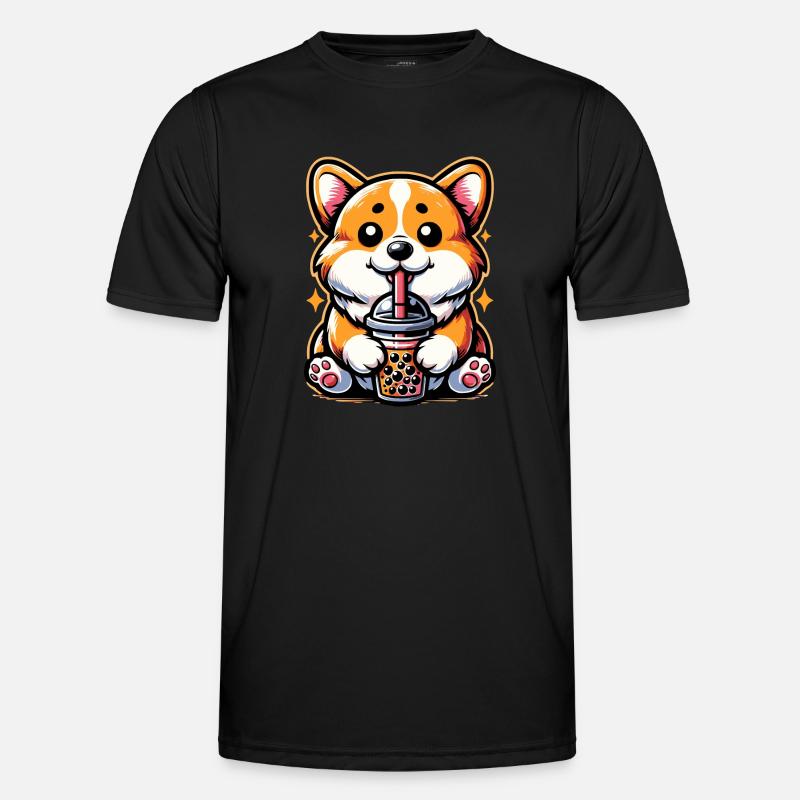 Bubble Tea Corgi Boba Tea Kawaii Geschenk Männer Funktions-T-Shirt