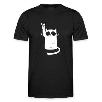 Metal Katze - Männer Funktions-T-Shirt - Schwarz - Vorne - AI Model Male 178 dark (178cm)