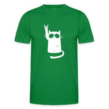 Chat en métal - T-shirt sport Homme - vert - Devant - AI Model Male 178 dark (178cm)