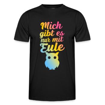 Night Owl Owl Owl Bird - Men's Functional T-Shirt - black - Front - AI Model Male 178 dark (178cm)