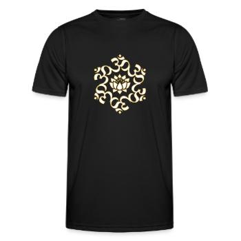 Om, Lotus bouddhisme, yoga, méditation, spirituel - T-shirt sport Homme - noir - Devant - AI Model Male 178 dark (178cm)