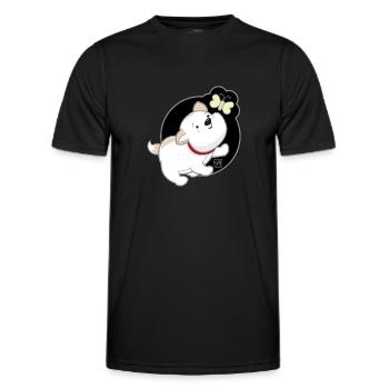 Dog Korean - Japanese Style 01 - Men's Functional T-Shirt - black - Front - AI Model Male 178 dark (178cm)