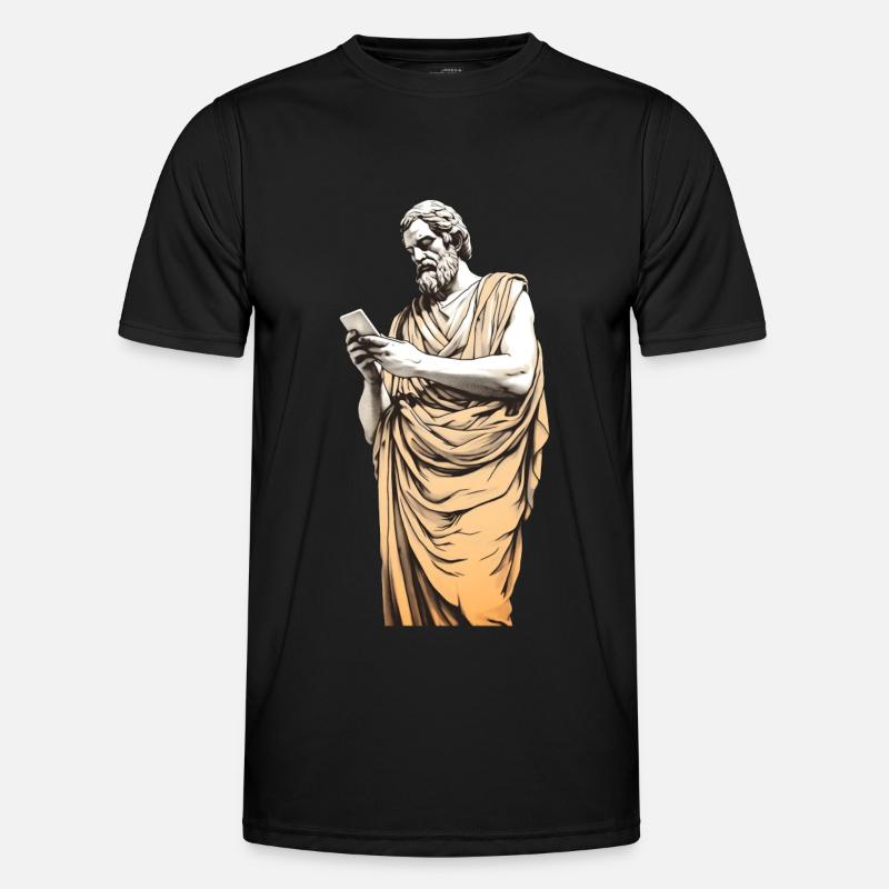 Greek Philosopher With Smartphone Men's Functional T-Shirt