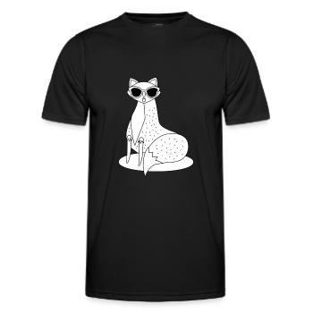 simple, cool fox with sunglasses - Men's Functional T-Shirt - black - Front - AI Model Male 178 dark (178cm)