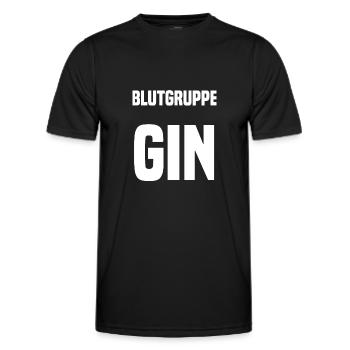 Blutgruppe Gin - Männer Funktions-T-Shirt - Schwarz - Vorne - AI Model Male 178 dark (178cm)