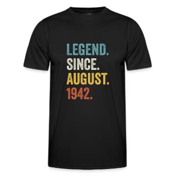 80 Years Old Legend Since August 1942 80th - Men's Functional T-Shirt - black - Front - AI Model Male 178 dark (178cm)