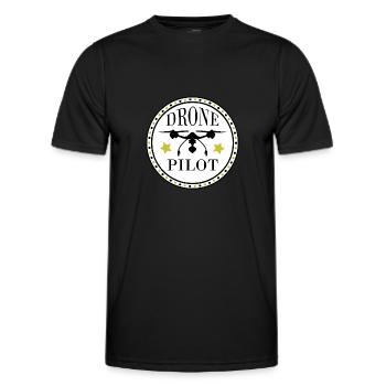 Drohnen Pilot - Drohnenflieger 1 mit Sternchen - Männer Funktions-T-Shirt - Schwarz - Vorne - AI Model Male 178 dark (178cm)