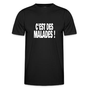 c'est des malades ! - T-shirt sport Homme - noir - Devant - AI Model Male 178 dark (178cm)
