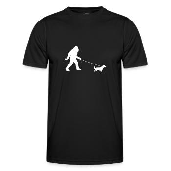 Yeti und Dackel - Männer Funktions-T-Shirt - Schwarz - Vorne - AI Model Male 178 dark (178cm)