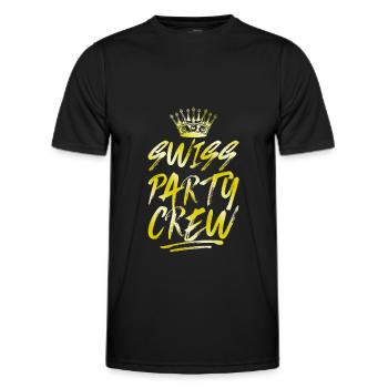 Swiss Party Crew Gold Suisse - T-shirt sport Homme - noir - Devant - AI Model Male 178 dark (178cm)