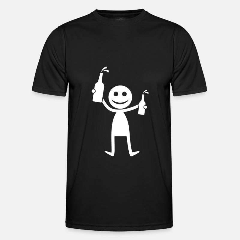 Bier Party Silhouette - Männer Funktions-T-Shirt - Schwarz