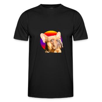 Freddie the Frenchie - Men's Functional T-Shirt - black - Front - AI Model Male 178 dark (178cm)