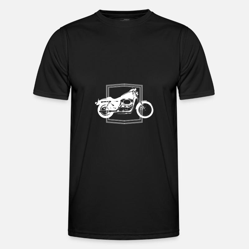 Oldtimer Motorrad - Männer Funktions-T-Shirt - Schwarz