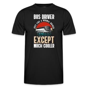 Driver Omnibus Work Transport - Men's Functional T-Shirt - black - Front - AI Model Male 178 dark (178cm)