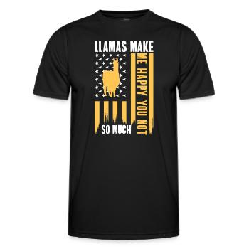 Kamel Nutztier Wolle - Männer Funktions-T-Shirt - Schwarz - Vorne - AI Model Male 178 dark (178cm)