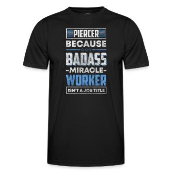 Piercer Kunst Schmuck Schmerz - Männer Funktions-T-Shirt - Schwarz - Vorne - AI Model Male 178 dark (178cm)