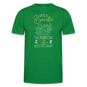 Coffee Latte Macchiato Morning Muffle - Men's Functional T-Shirt - kelly green - Front - AI Model Male 178 dark (178cm)