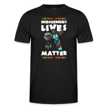 Indianisch Schädel Apache Häuptling - Männer Funktions-T-Shirt - Schwarz - Vorne - AI Model Male 178 dark (178cm)