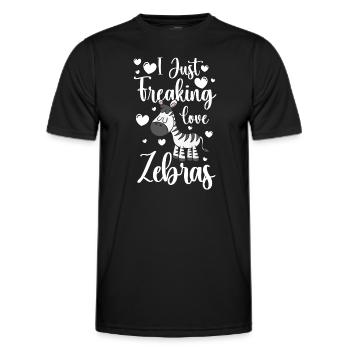 Zebra Africa Animal Welfare Steppe Zebra - Men's Functional T-Shirt - black - Front - AI Model Male 178 dark (178cm)