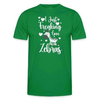 Zebra Africa Animal Welfare Steppe Zebra - Men's Functional T-Shirt - kelly green - Front - AI Model Male 178 dark (178cm)
