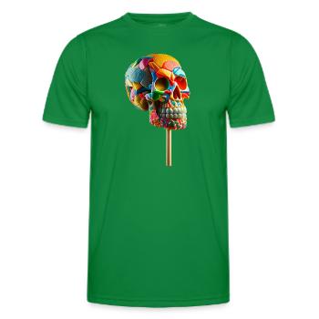 Bonbons Lollipop Crâne - T-shirt sport Homme - vert - Devant - AI Model Male 178 dark (178cm)