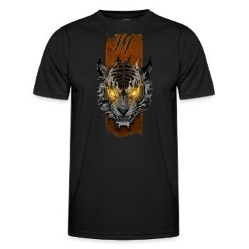 Strahlender Zorn: Glühender wütender Tiger - Männer Funktions-T-Shirt - Schwarz - Vorne - AI Model Male 178 dark (178cm)