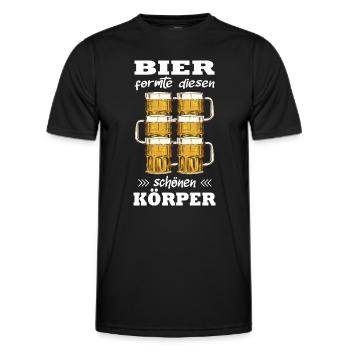 Bier Formte Diesen Schönen Körper Saufen Kostüm - Männer Funktions-T-Shirt - Schwarz - Vorne - AI Model Male 178 dark (178cm)