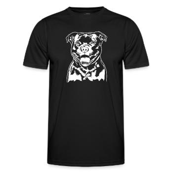 Staffordshire Bull Terrier Portrait Chiens Wilsigns - T-shirt sport Homme - noir - Devant - AI Model Male 178 dark (178cm)