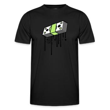 déposer des billets de graffiti buendel dollar gettin - T-shirt sport Homme - noir - Devant - AI Model Male 178 dark (178cm)