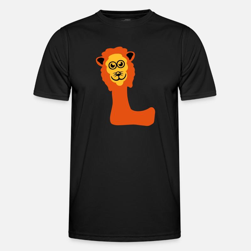 lion letter l animals - Men's Functional T-Shirt - black