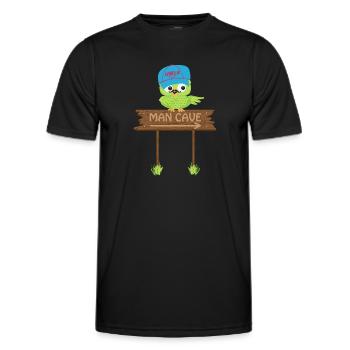 Owl MAN CAVE - T-shirt sport Homme - noir - Devant - AI Model Male 178 dark (178cm)