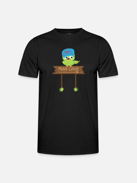 Owl MAN CAVE - Men's Functional T-Shirt - black