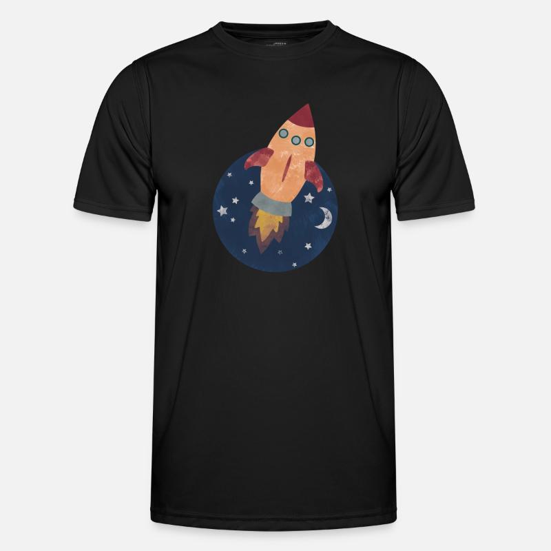 Rakete Männer Funktions-T-Shirt