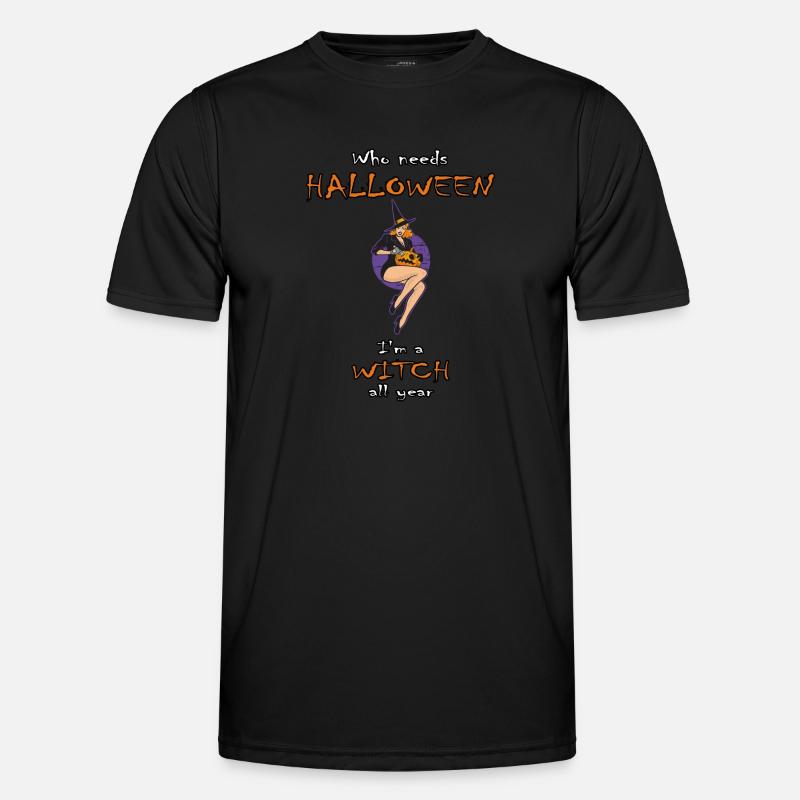 Cute Halloween Witch Men's Functional T-Shirt