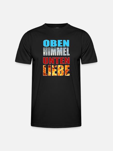 Oben Himmel unten Liebe - Männer Funktions-T-Shirt - Schwarz