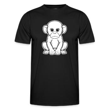 Affe Affen Affengesicht Dschungel - Männer Funktions-T-Shirt - Schwarz - Vorne - AI Model Male 178 dark (178cm)