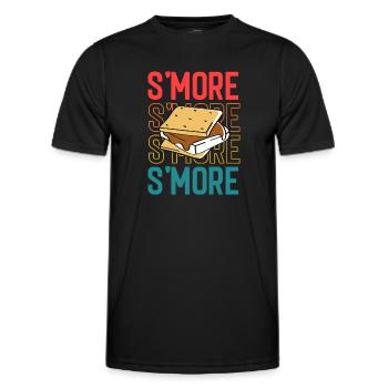 Retro Smore Marshmallow Vintage Camping - Männer Funktions-T-Shirt - Schwarz - Vorne - AI Model Male 178 dark (178cm)