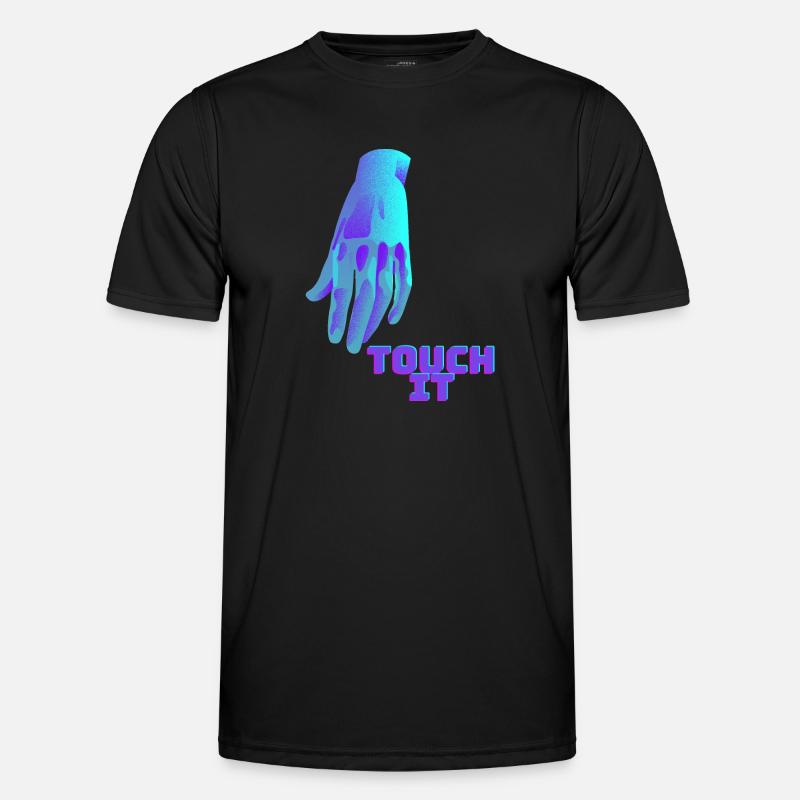 Touch It - blaue Hand Männer Funktions-T-Shirt