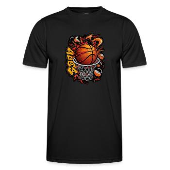 Dynamic Basketball Graffiti - Men's Functional T-Shirt - black - Front - AI Model Male 178 dark (178cm)