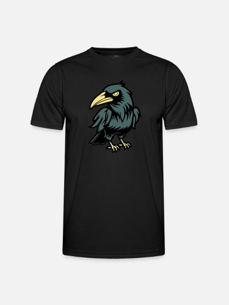 rabe comic tier - Männer Funktions-T-Shirt - Schwarz