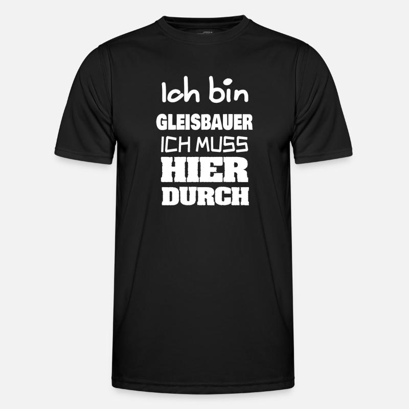 Gleisbauer als Beruf - Männer Funktions-T-Shirt - Schwarz