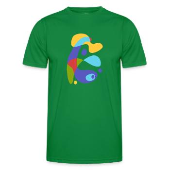 Créature abstraite vintage - T-shirt sport Homme - vert - Devant - AI Model Male 178 dark (178cm)