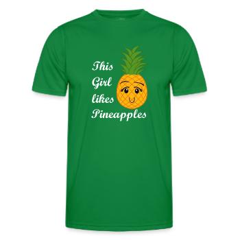 Mädchen mag exotische Früchte, Ananas, Urlaub, - Männer Funktions-T-Shirt - Kelly Green - Vorne - AI Model Male 178 dark (178cm)